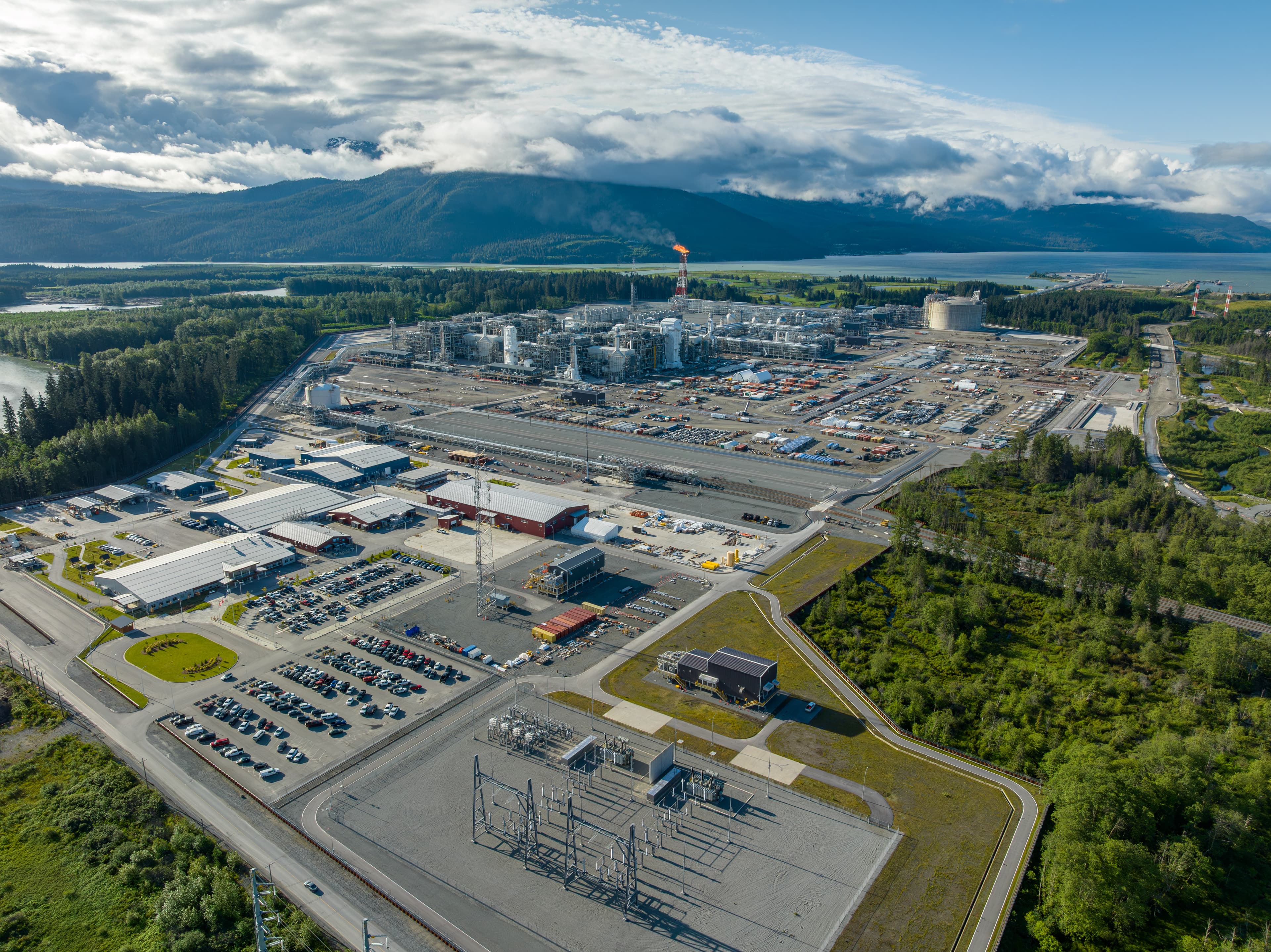 Aerial view of the LNG Canada project site