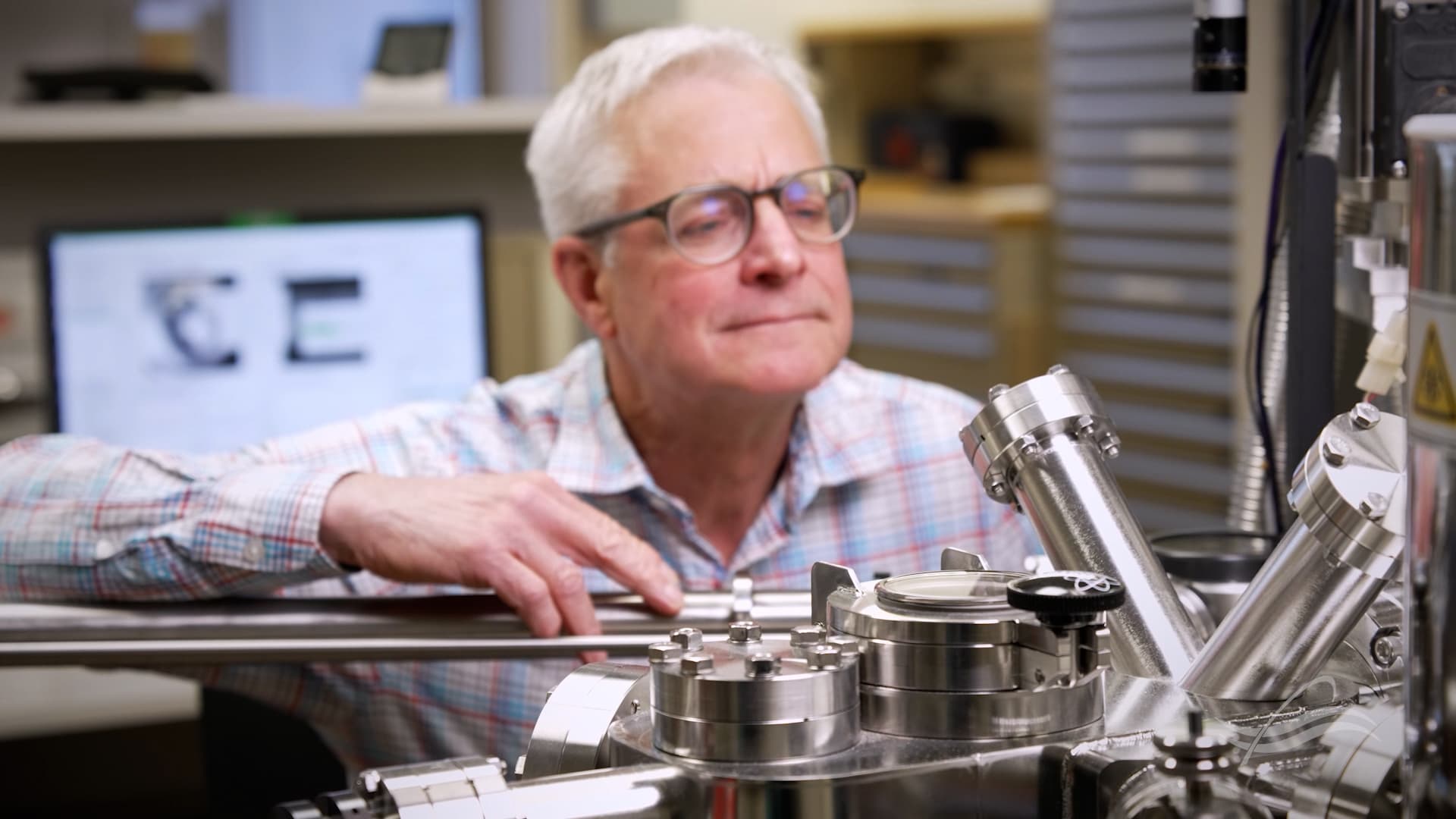 Man doing nuclear lab work