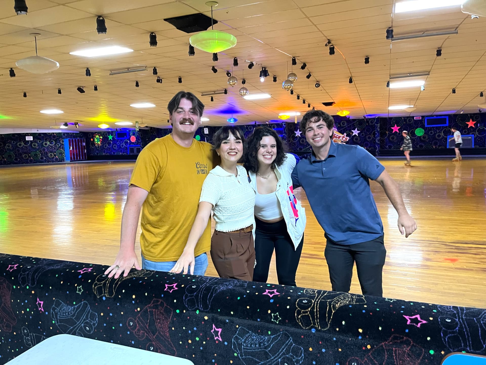 Roller skating at an employee social