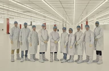 Workers in clean room