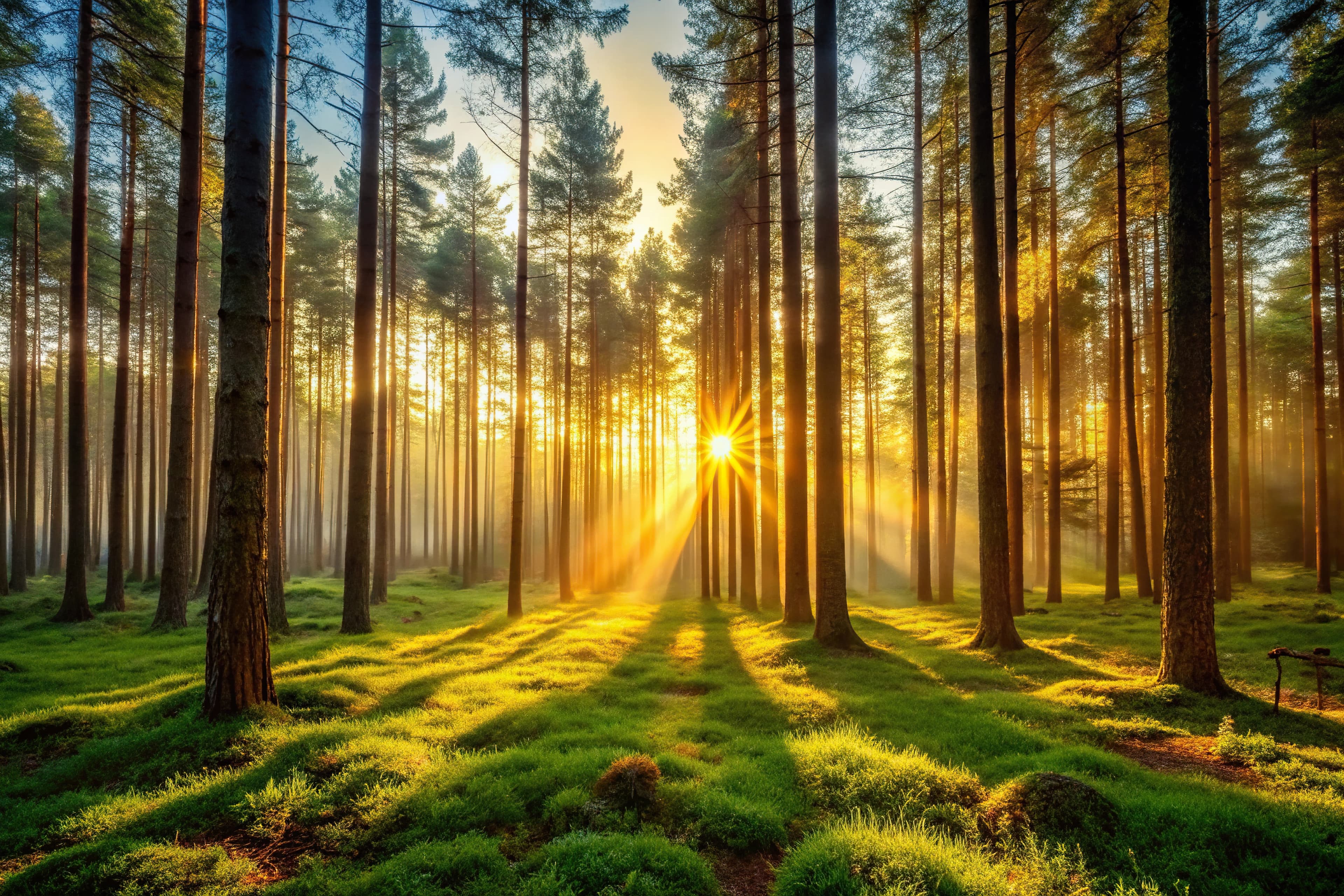 Image of sunlight in the forest